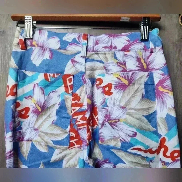 Urban Outfitters Miami Beach Tropical Novelty Print Cropped High Rise Pants 26 - Picture 9 of 11